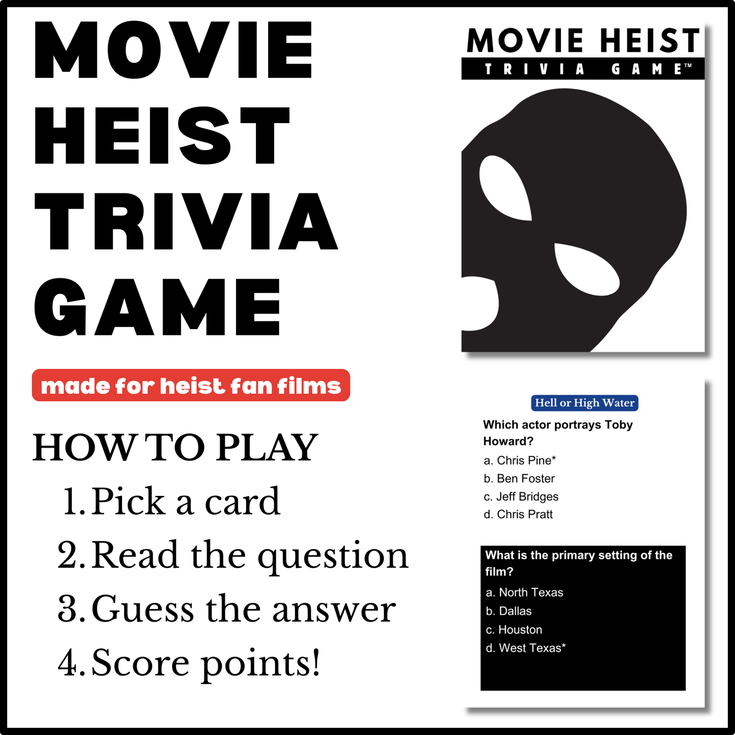 Movie Heist Trivia Game